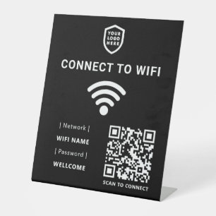 WiFi-netwerk QR-code internetscan om verbinding Reclamebord Met Voetstuk