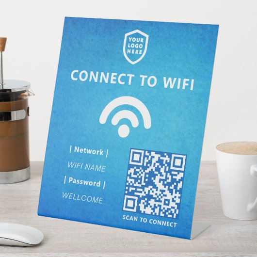 WiFi-netwerk | QR-code internetscan om verbinding  Reclamebord Met Voetstuk (Insitu)