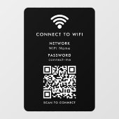 Wifi-netwerk | QR-code internetwachtwoord Zwart Raamsticker (Vel)