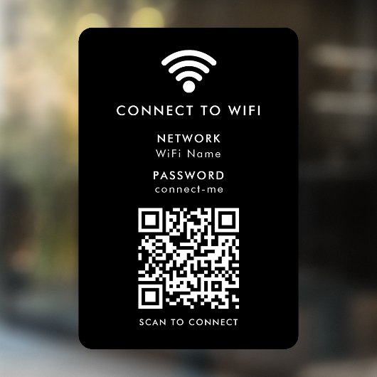 Wifi-netwerk | QR-code internetwachtwoord Zwart Raamsticker