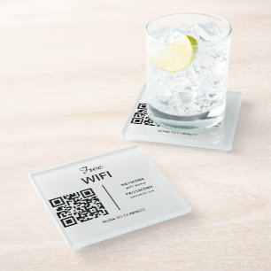 WiFi-netwerk QR Code Scan om moderne hotel te verb Glazen Onderzetter