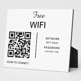 WiFi netwerk QR-code scannen om modern wit te verb Fotoplaat