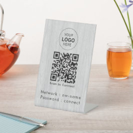 WiFi netwerk | QR-code scannen om verbinding te ma Reclamebord Met Voetstuk