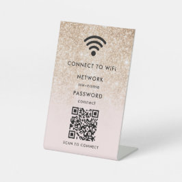 WiFi netwerk | QR-code scannen om verbinding te ma Reclamebord Met Voetstuk
