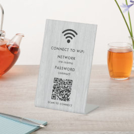 WiFi netwerk | QR-code scannen om verbinding te ma Reclamebord Met Voetstuk