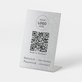 WiFi netwerk | QR-code scannen om verbinding te ma Reclamebord Met Voetstuk