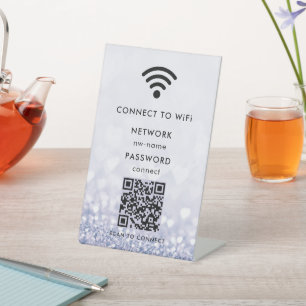 WiFi netwerk   QR-code scannen om verbinding te ma Reclamebord Met Voetstuk