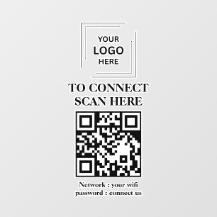 WiFi-netwerk QR-code venster sticker