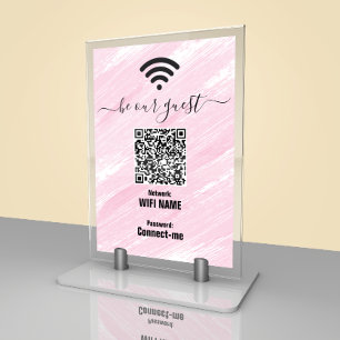 WiFi netwerk   QR-code   Wees onze gast tafel Kaar Kaart