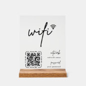 Wifi Netwerk QR Code Wit Moderne Zakelijke Acryl Bord (Voorkant)