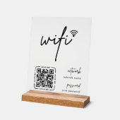 Wifi Netwerk QR Code Wit Moderne Zakelijke Acryl Bord (Hoek)
