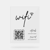 Wifi Netwerk QR Code Wit Moderne Zakelijkheid Acryl Bord (Voorkant)