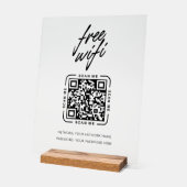 Wifi Netwerk QR Code Zwart Modern Zakelijk Acryl Bord (Hoek)