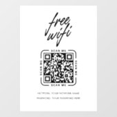 Wifi Netwerk QR Code Zwart Modern Zakelijk Raamsticker (Vel)