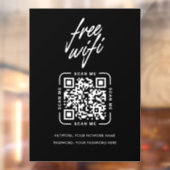 Wifi Netwerk QR Code Zwart Modern Zakelijk Raamsticker (Vel 2)