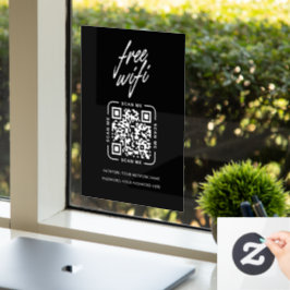 Wifi Netwerk QR Code Zwart Modern Zakelijk Raamsticker