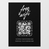 Wifi Netwerk QR Code Zwart Modern Zakelijk Raamsticker (Vel)