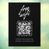 Wifi Netwerk QR Code Zwart Moderne Zakelijk Raamsticker (Vel 3)