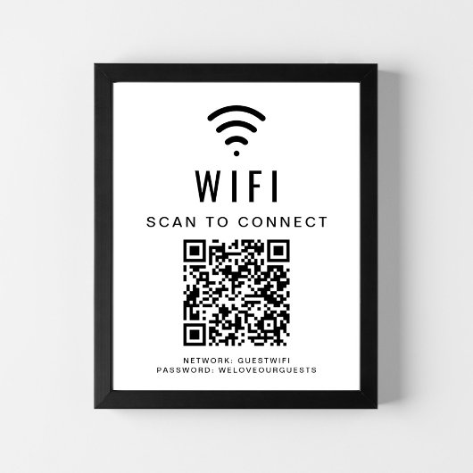 Wifi Netwerk Scan om QR Code te Verbinden Poster