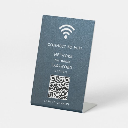WiFi-netwerk Scan QR-code om verbinding te maken m Reclamebord Met Voetstuk (Voorkant)