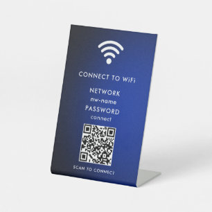 WiFi-netwerk Scan QR-code om verbinding te maken m Reclamebord Met Voetstuk