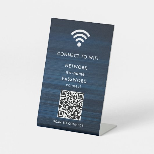 WiFi-netwerk Scan QR-code om verbinding te maken m Reclamebord Met Voetstuk (Voorkant)