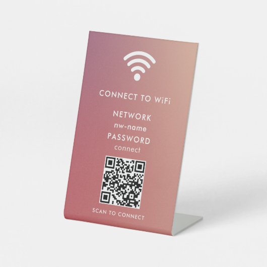 WiFi-netwerk Scan QR-code om verbinding te maken m Reclamebord Met Voetstuk (Voorkant)