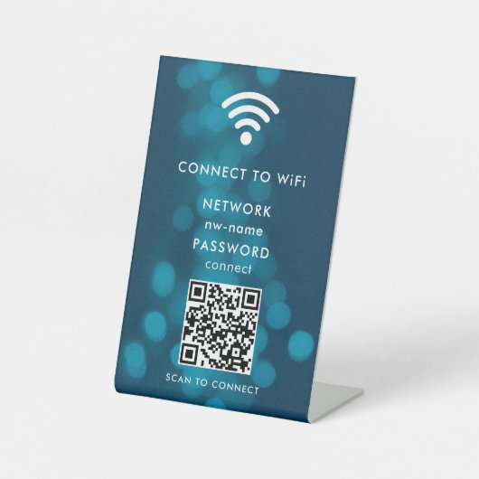 WiFi-netwerk Scan QR-code om verbinding te maken m Reclamebord Met Voetstuk (Voorkant)