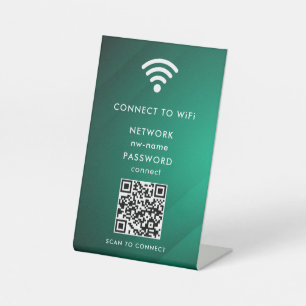 WiFi-netwerk Scan QR-code om verbinding te maken m Reclamebord Met Voetstuk