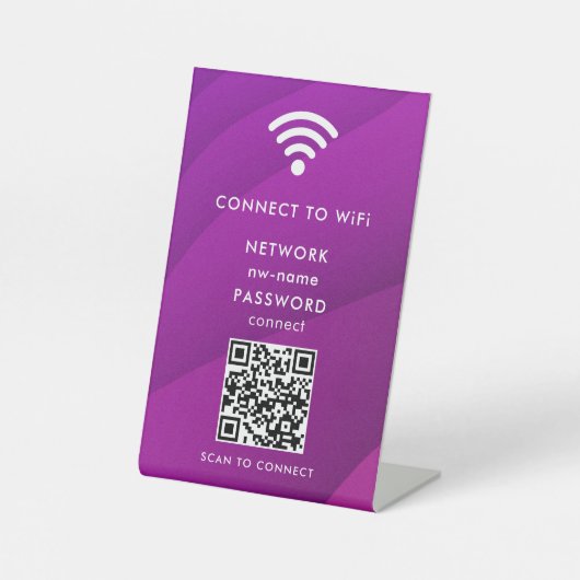 WiFi-netwerk Scan QR-code om verbinding te maken m Reclamebord Met Voetstuk (Voorkant)