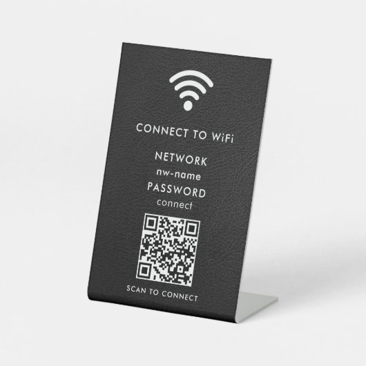 WiFi-netwerk Scan QR-code om verbinding te maken m Reclamebord Met Voetstuk (Voorkant)