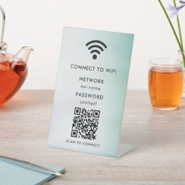 WiFi-netwerk | Scan QR-code om verbinding te maken Reclamebord Met Voetstuk