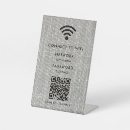 WiFi-netwerk | Scan QR-code om verbinding te maken Reclamebord Met Voetstuk