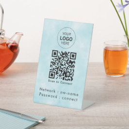 WiFi-netwerk | Scan QR-code om verbinding te maken Reclamebord Met Voetstuk