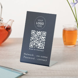WiFi-netwerk | Scan QR-code om verbinding te maken Reclamebord Met Voetstuk