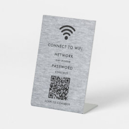 WiFi-netwerk | Scan QR-code om verbinding te maken Reclamebord Met Voetstuk