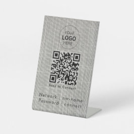 WiFi-netwerk | Scan QR-code om verbinding te maken Reclamebord Met Voetstuk