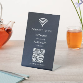 WiFi-netwerk | Scan QR-code om verbinding te maken Reclamebord Met Voetstuk
