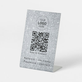 WiFi-netwerk | Scan QR-code om verbinding te maken Reclamebord Met Voetstuk