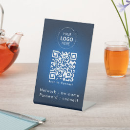 WiFi-netwerk | Scan QR-code om verbinding te maken Reclamebord Met Voetstuk