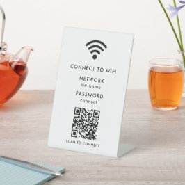 WiFi-netwerk | Scan QR-code om verbinding te maken Reclamebord Met Voetstuk