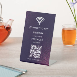WiFi-netwerk | Scan QR-code om verbinding te maken Reclamebord Met Voetstuk