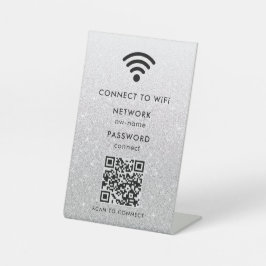 WiFi-netwerk | Scan QR-code om verbinding te maken Reclamebord Met Voetstuk