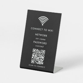 WiFi-netwerk | Scan QR-code om verbinding te maken Reclamebord Met Voetstuk