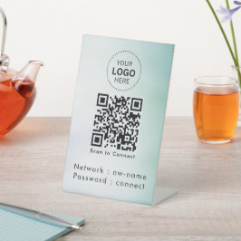 WiFi-netwerk | Scan QR-code om verbinding te maken Reclamebord Met Voetstuk