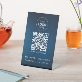 WiFi-netwerk | Scan QR-code om verbinding te maken Reclamebord Met Voetstuk