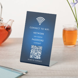 WiFi-netwerk | Scan QR-code om verbinding te maken Reclamebord Met Voetstuk