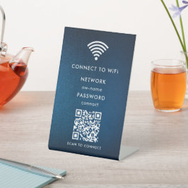 WiFi-netwerk | Scan QR-code om verbinding te maken Reclamebord Met Voetstuk