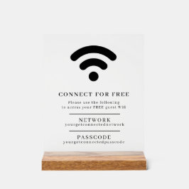 Wifi netwerk toegangscode gast info aangepaste QR  Acryl Bord