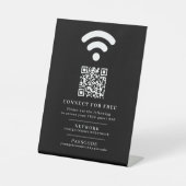 Wifi netwerk toegangscode gast info aangepaste QR  Reclamebord Met Voetstuk (Voorkant)